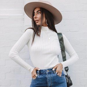 Princess Polly // The Butler Mock Neck Sweater